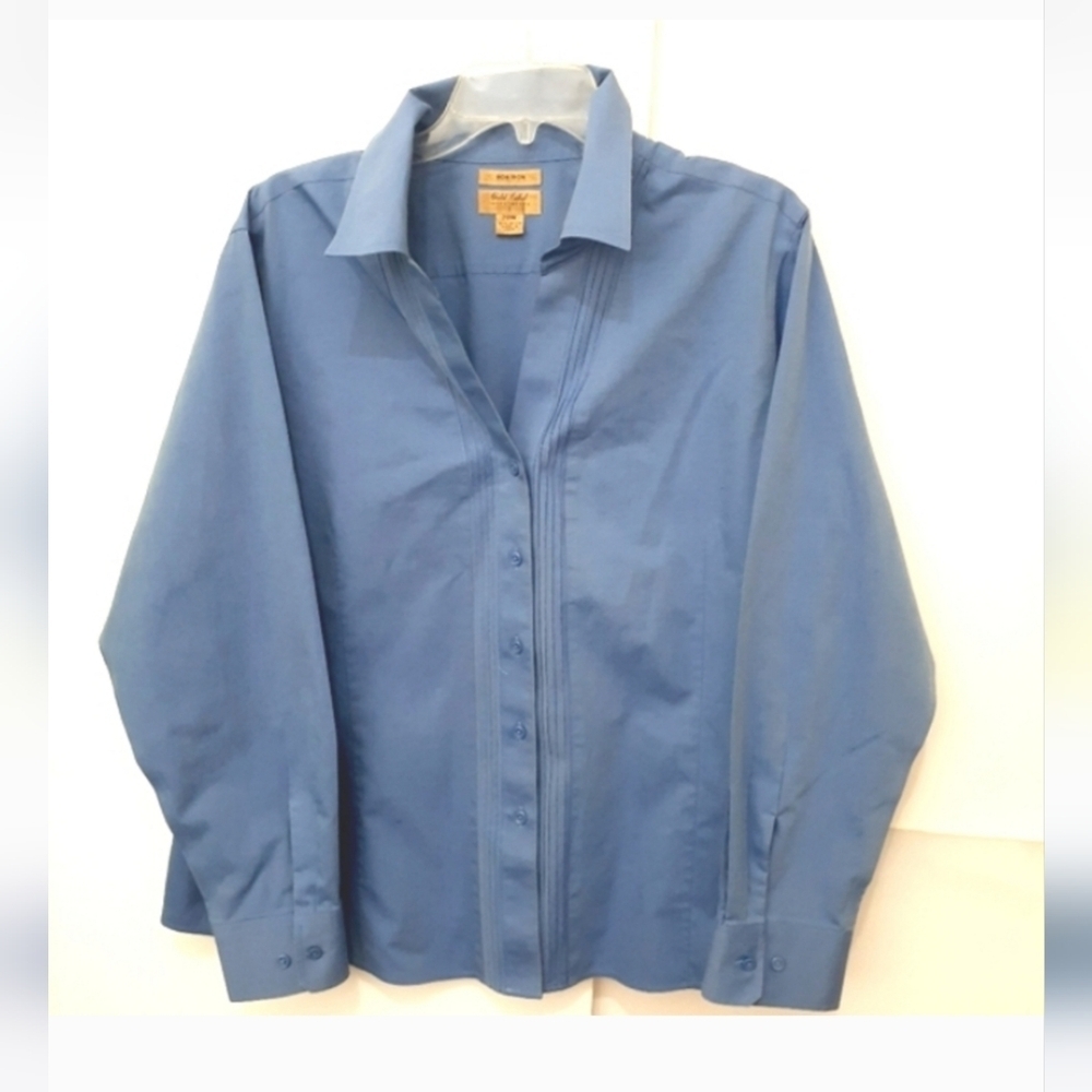 INVESTMENTS II Gold Label Non-Iron Women's Blue Dress Shirt 20W
